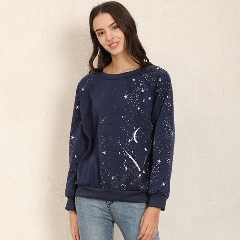 

Свитшот женский утепленный с принтом Galaxy Berni Fashion (S) Синий