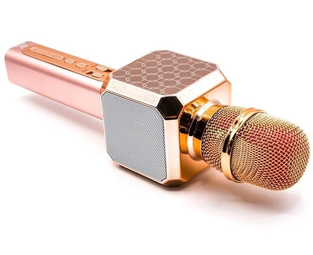 

Беспроводной Bluetooth микрофон Magic Karaoke с двумя встроенными динамиками Rose/Gold (YS-05-RG)