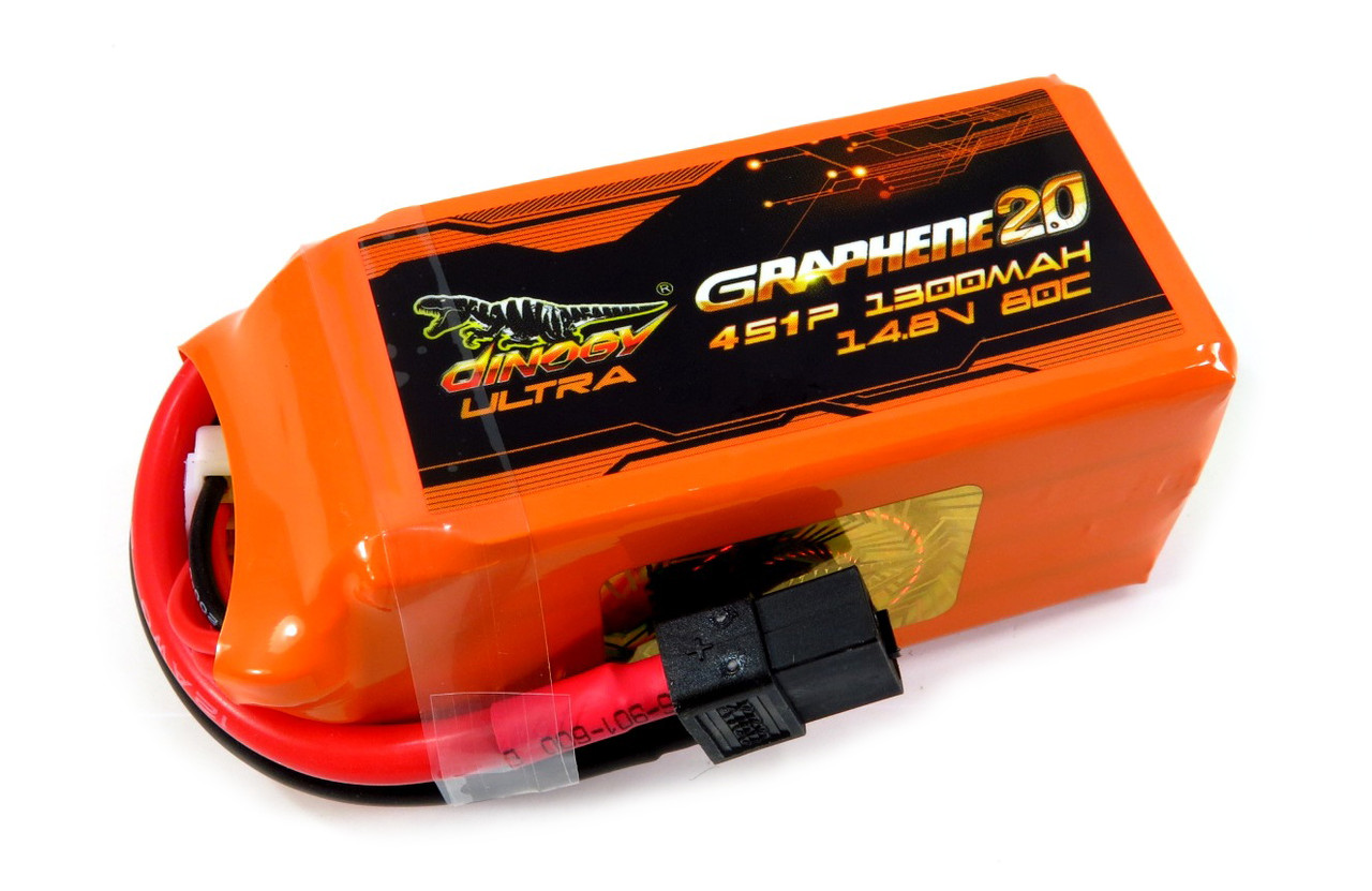 

Аккумулятор Dinogy Ultra G2.0 Li-Pol 1300mAh 14.8V 4S 80C XT60 70x34x33 мм (2711165348583)