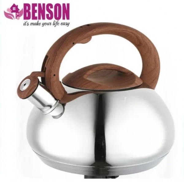 

Чайник со свистком Benson 702 из нержавеющей стали 3 л для индукционных плит Серебро (mk-BN-702)