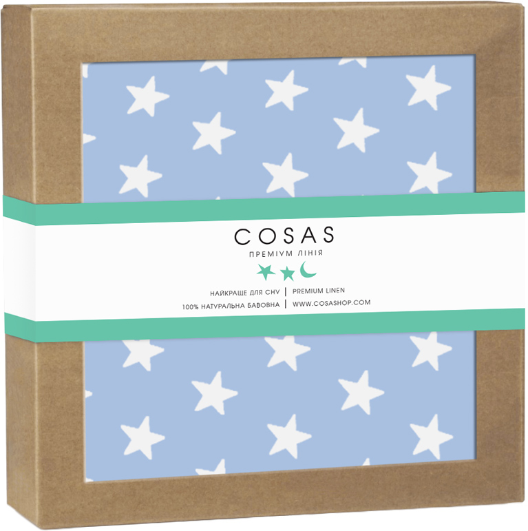 

Пеленка непромокаемая Cosas Diaper Stars Light Blue 70х120 (Diaper_StarsLightBlue_120) (4822052053355)