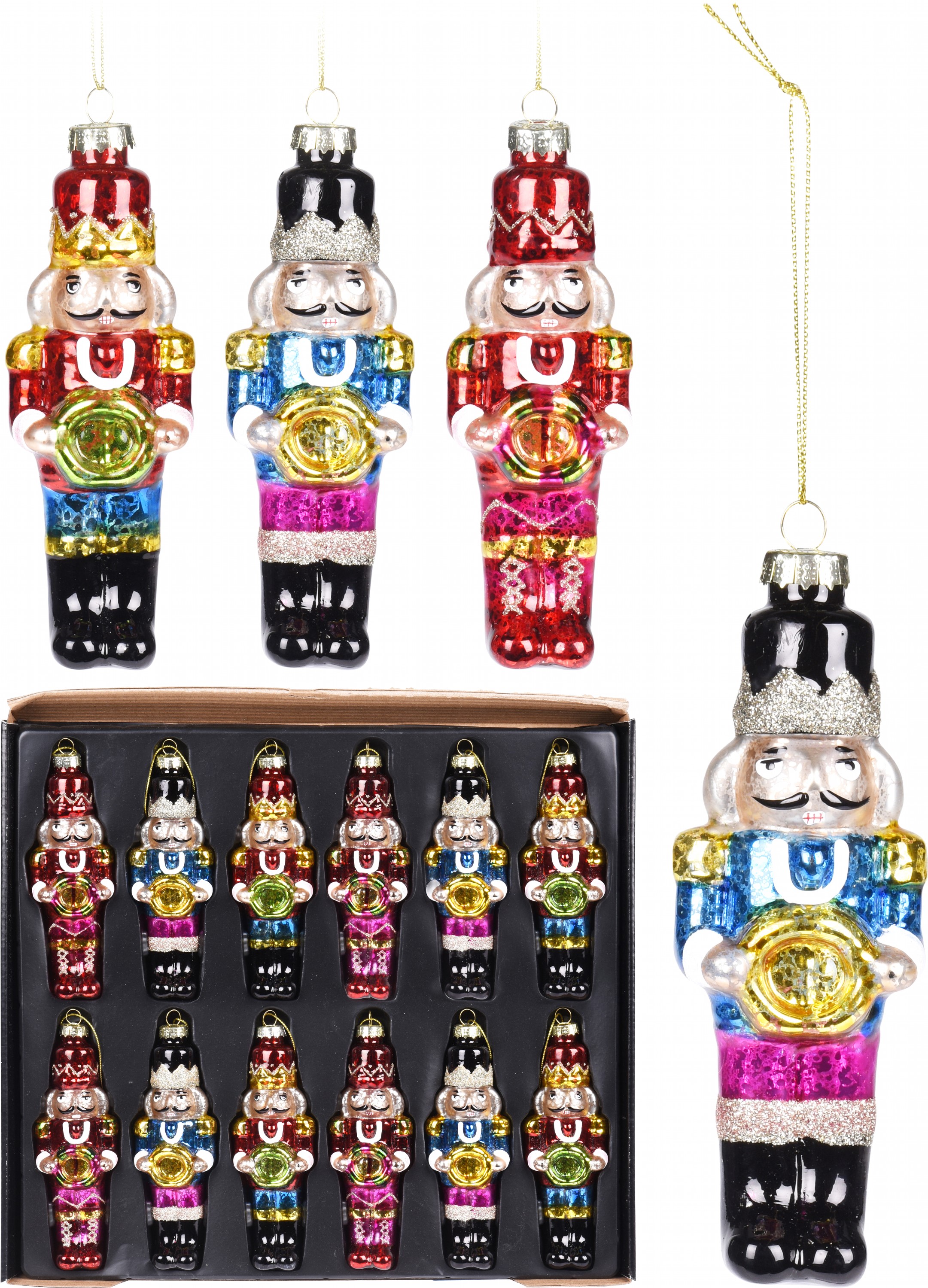 

Набор елочных игрушек Christmas Decoration щелкунчик 12 шт (ABR521510)