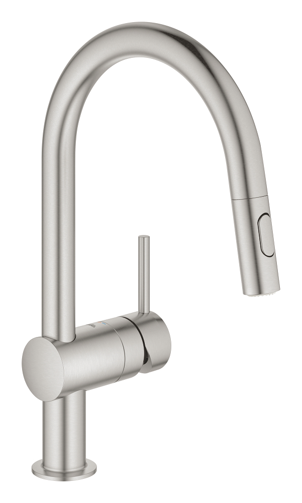 

Смеситель для кухни Grohe Minta с выдвижной лейкой Дамасская сталь (32321DC2)