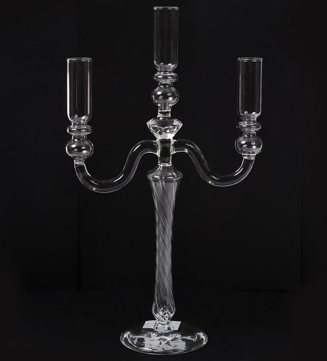 

Подсвечник стеклянный Aiken Yarlate на 3 свечи 21х10х38 см Bona BD-881-123