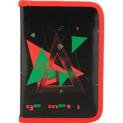 

Пенал Kite "Geometric", 1 отделение, 1 отворот, черный с красным, без наполнения, К17-621-6