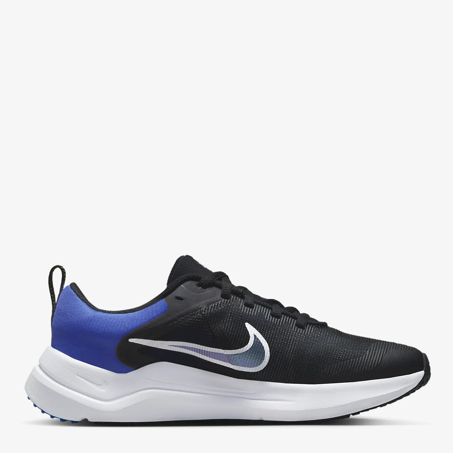 Акция на Підліткові кросівки для хлопчика Nike Downshifter 12 Nn (Gs) DM4194-006 37.5 Black/White-Racer Blue-Laser Orange от Rozetka