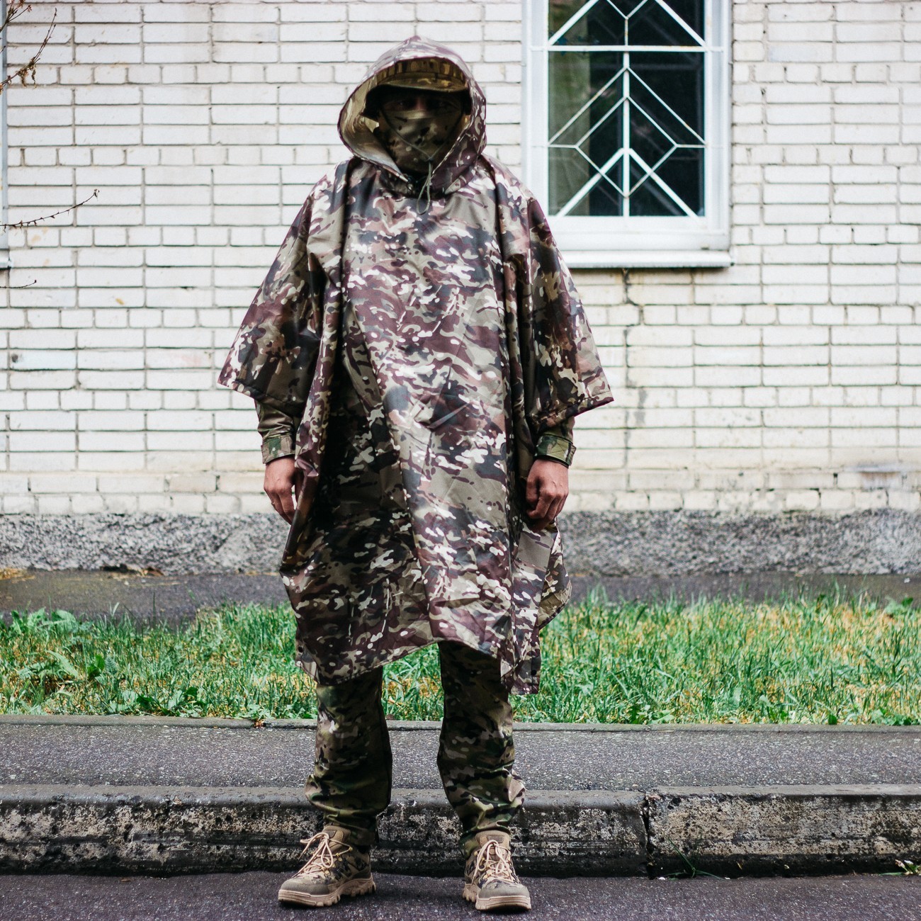 Тактический дождевик пончо, плащ тактический мультикам для военных ...