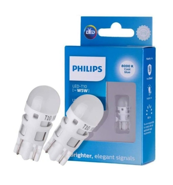 Philips – lampe led de voiture, W5W T10 (W2,1x9,5d) Ultinon Pro6000 (2  pièces) 4000К, 6000К, 8000К, янтарные 11961CU60X2 - AliExpress
