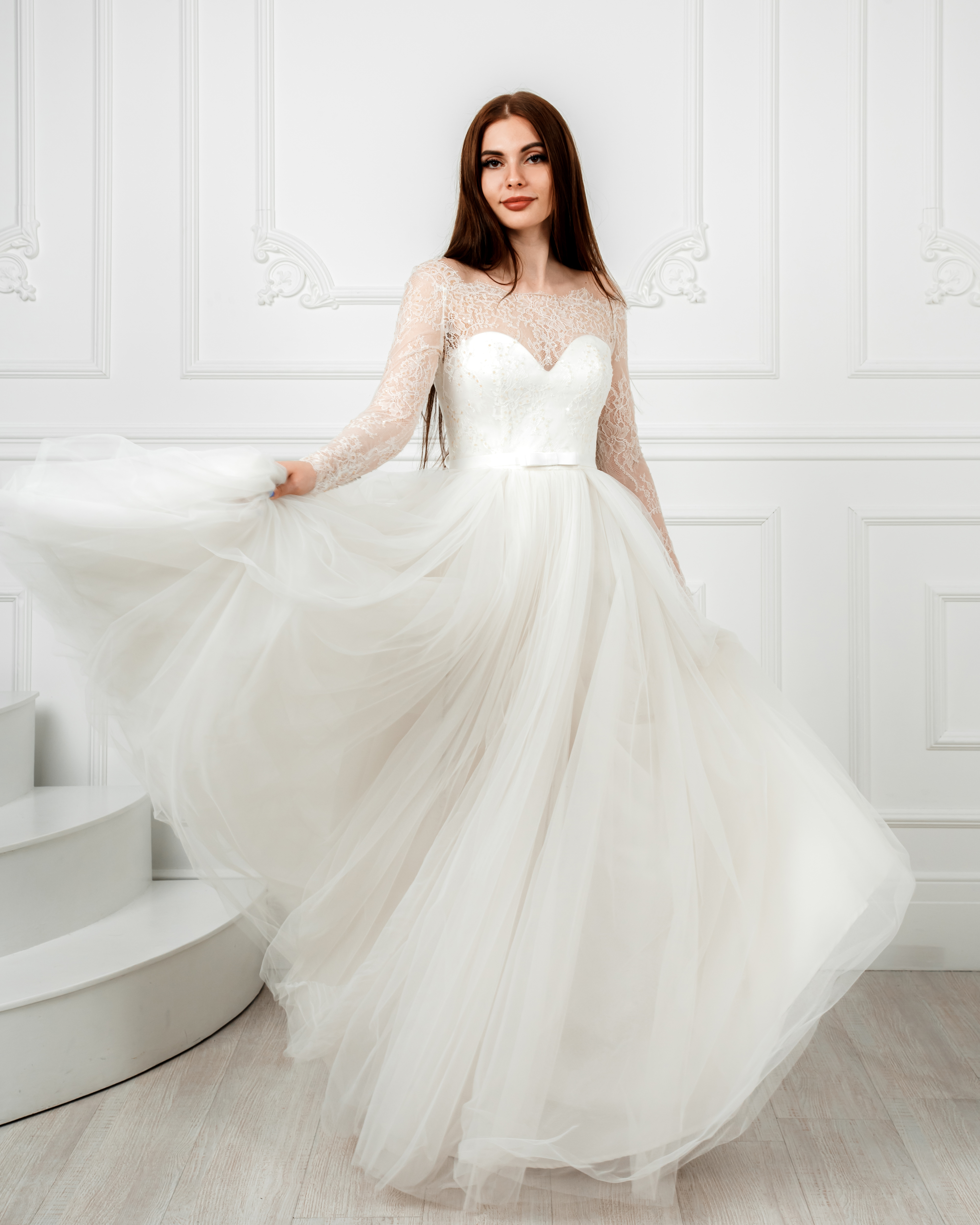 

Свадебное платье ANGEL FASHION DRESS ЛИЛУ 46 молочный