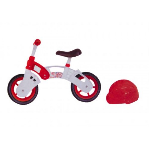 

Беговел Kinderway Star Bike с шлемом KW-11-013 10" бело-красный