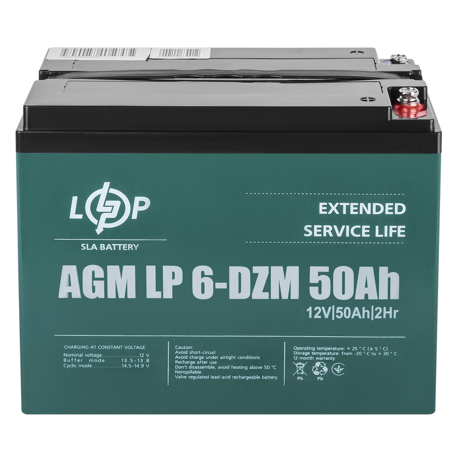 MaxLink lead acid battery AGM 12V 75Ah, M6