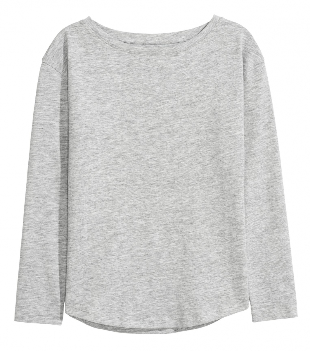 

Футболка с длинными рукавами для девочки H&M 0588330002 170 СМ Серый 61825