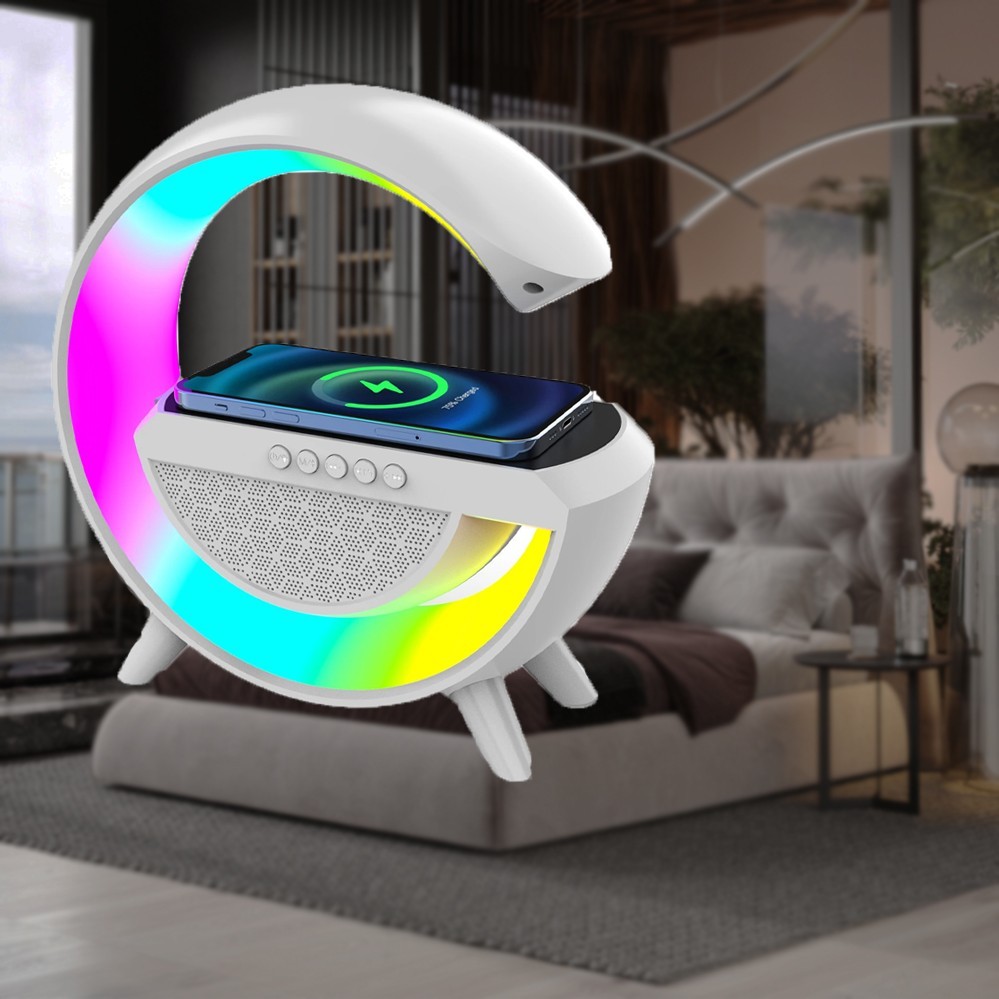 Ночник светильник RGB с Bluetooth колонкой радио и беспроводной зарядкой  для телефона – фото, отзывы, характеристики в интернет-магазине ROZETKA от  продавца: IVS market | Купить в Украине: Киеве, Харькове, Днепре, Одессе,  Запорожье,