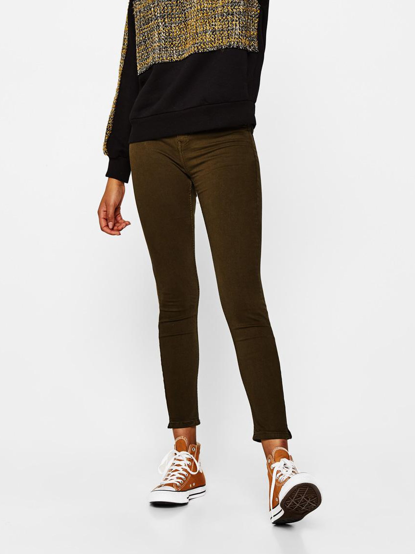 Джинсы Skinny женские Bershka XAZ372035UVFH 34 Болотные ...