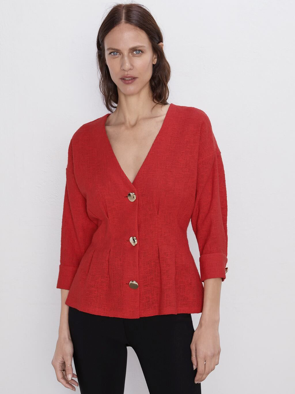 

Блузка Zara 07914430600 L Красная