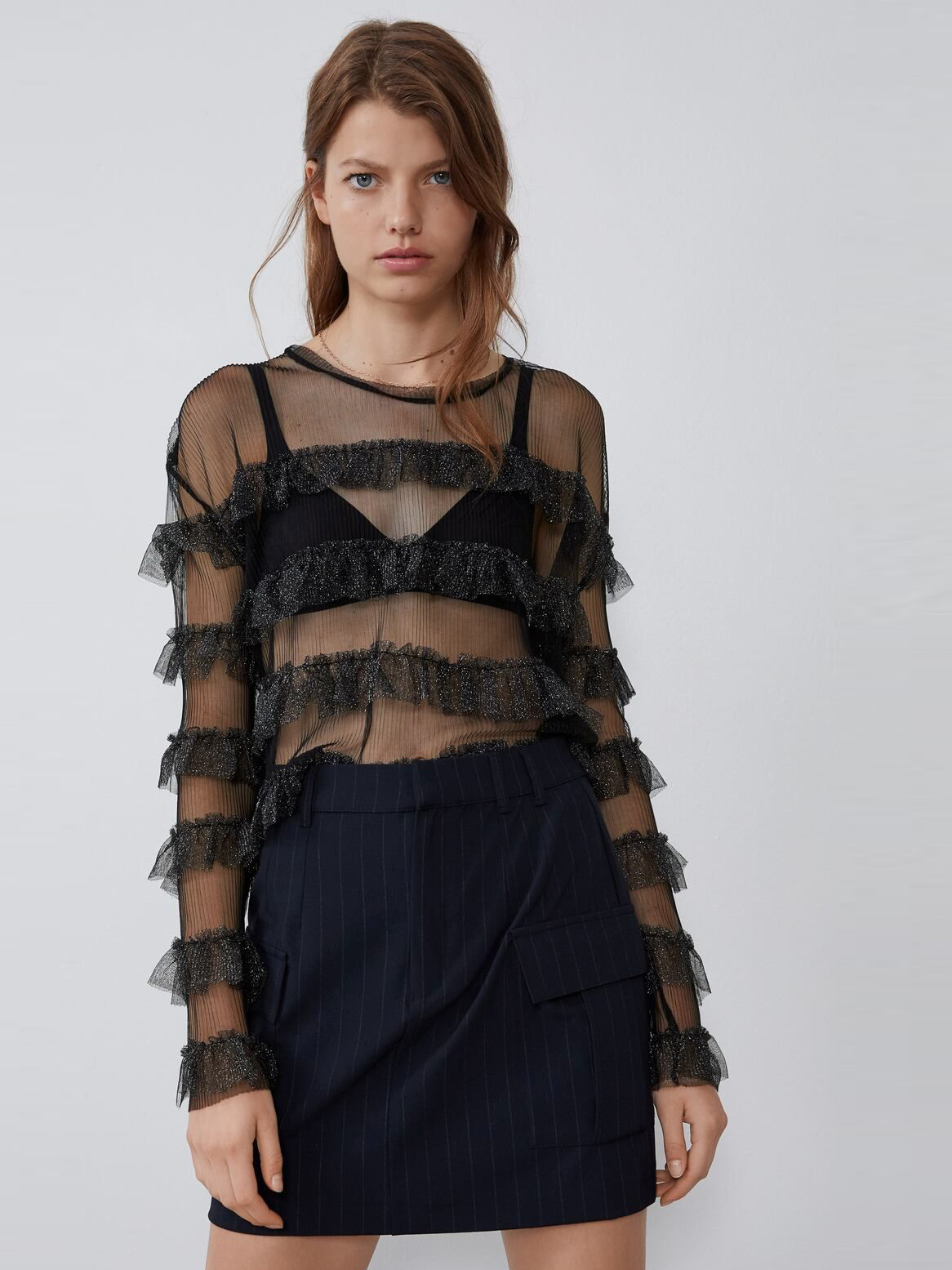

Юбка Zara 04661259401 XL Синяя