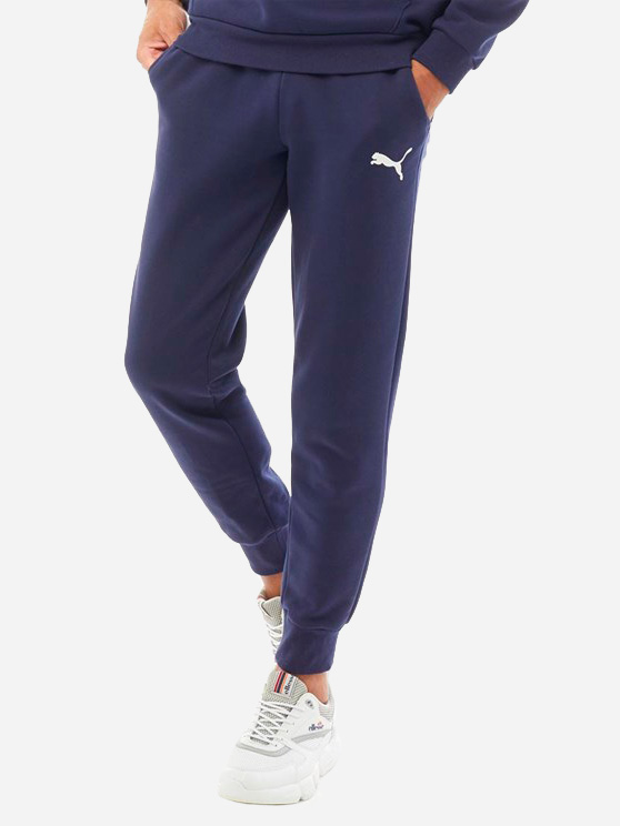 Акція на Спортивні штани чоловічі Puma Ess Logo Pants Fl Cl 58671476 XXL Peacoat-Cat від Rozetka