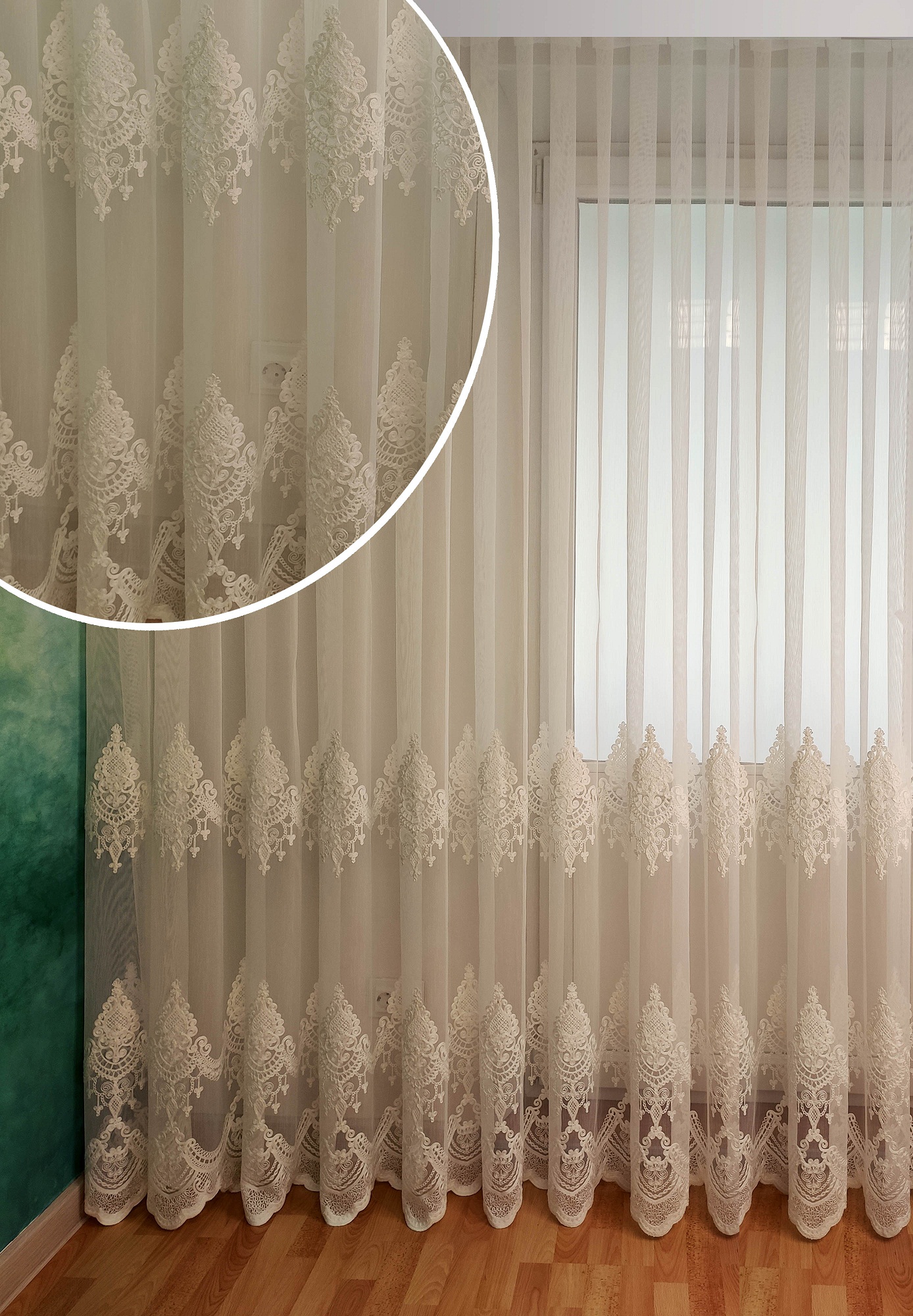 

Тюль с купоном Декор-Ин Индиана Белая с вышивкой на бамбуке 270х500 (Vi 200555)