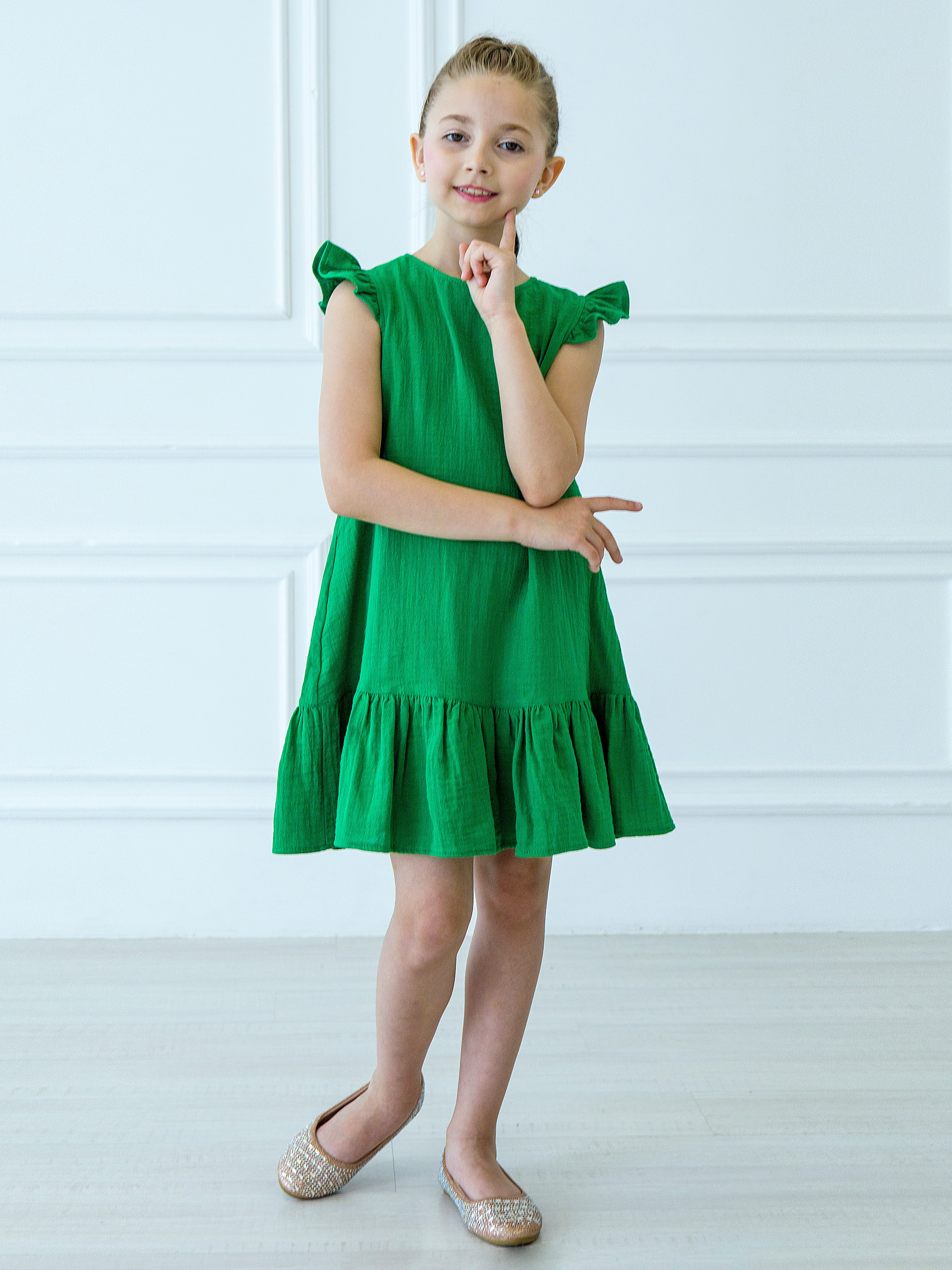 Акція на Дитяча літня сукня для дівчинки Ласточка 23_2051 134 см Зелена від Rozetka
