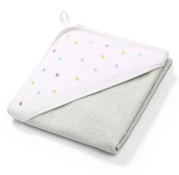 

Полотенце с капюшоном BabyOno Капельки, 100х100 см, серый с белым (142/11)