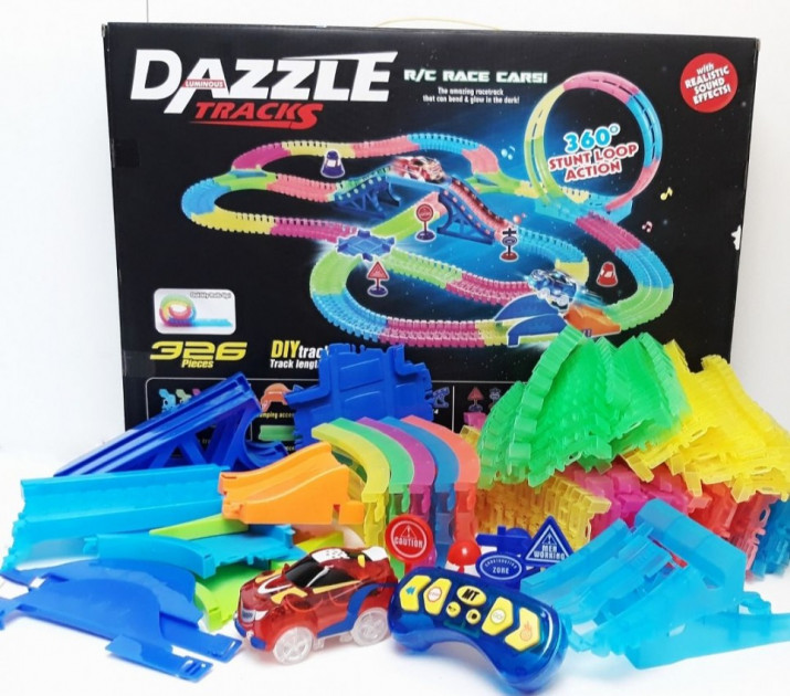 

Детская гибкая Гоночная трасса DAZZLE TRACKS (326 деталей) 655 см
