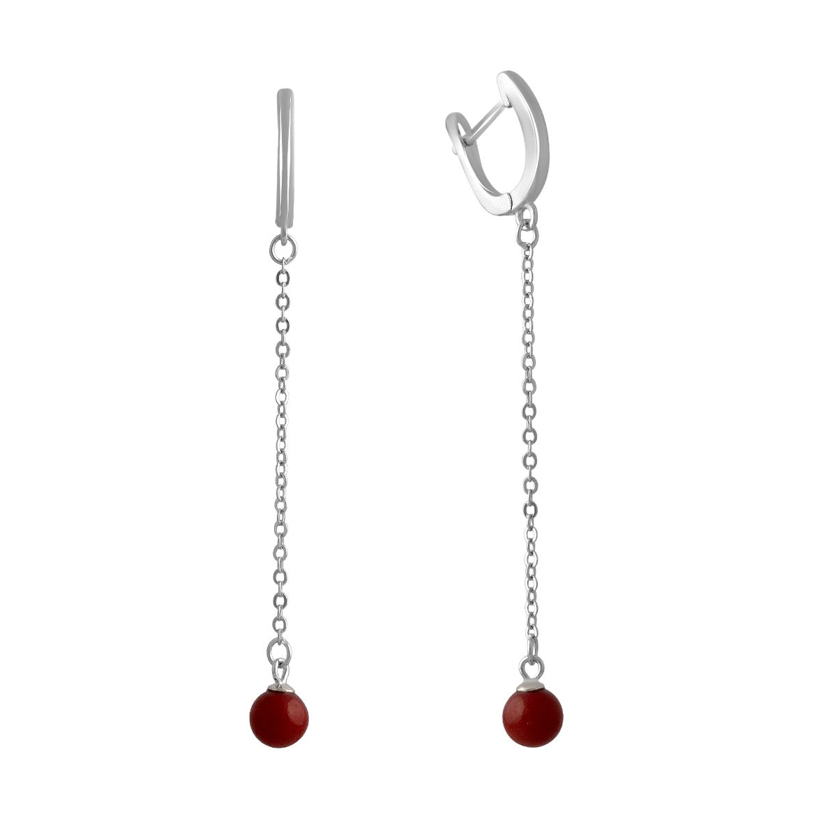 Серебряные серьги с кораллом (2136156) от продавца: SilverLine – в ...