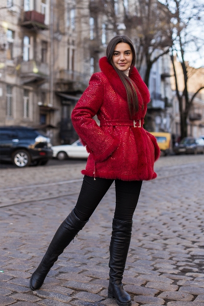 

Женская дубленка TORNADO FUR на пуговицах  Красная (Akan 111 B, Женская дубленка TORNADO FUR на пуговицах XL Красная (Akan 111 B)