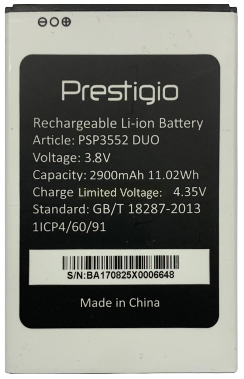 Аккумулятор Prestigio PSP3552 (Muze H3) 2900mAh [Original PRC] 12 мес.  гарантии – фото, отзывы, характеристики в интернет-магазине ROZETKA от  продавца: M Energy | Купить в Украине: Киеве, Харькове, Днепре, Одессе,  Запорожье, Львове