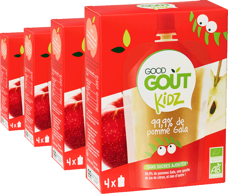 

Детское фруктовое пюре Good Gout Яблоко 90 г х 4 шт (3760269310292)