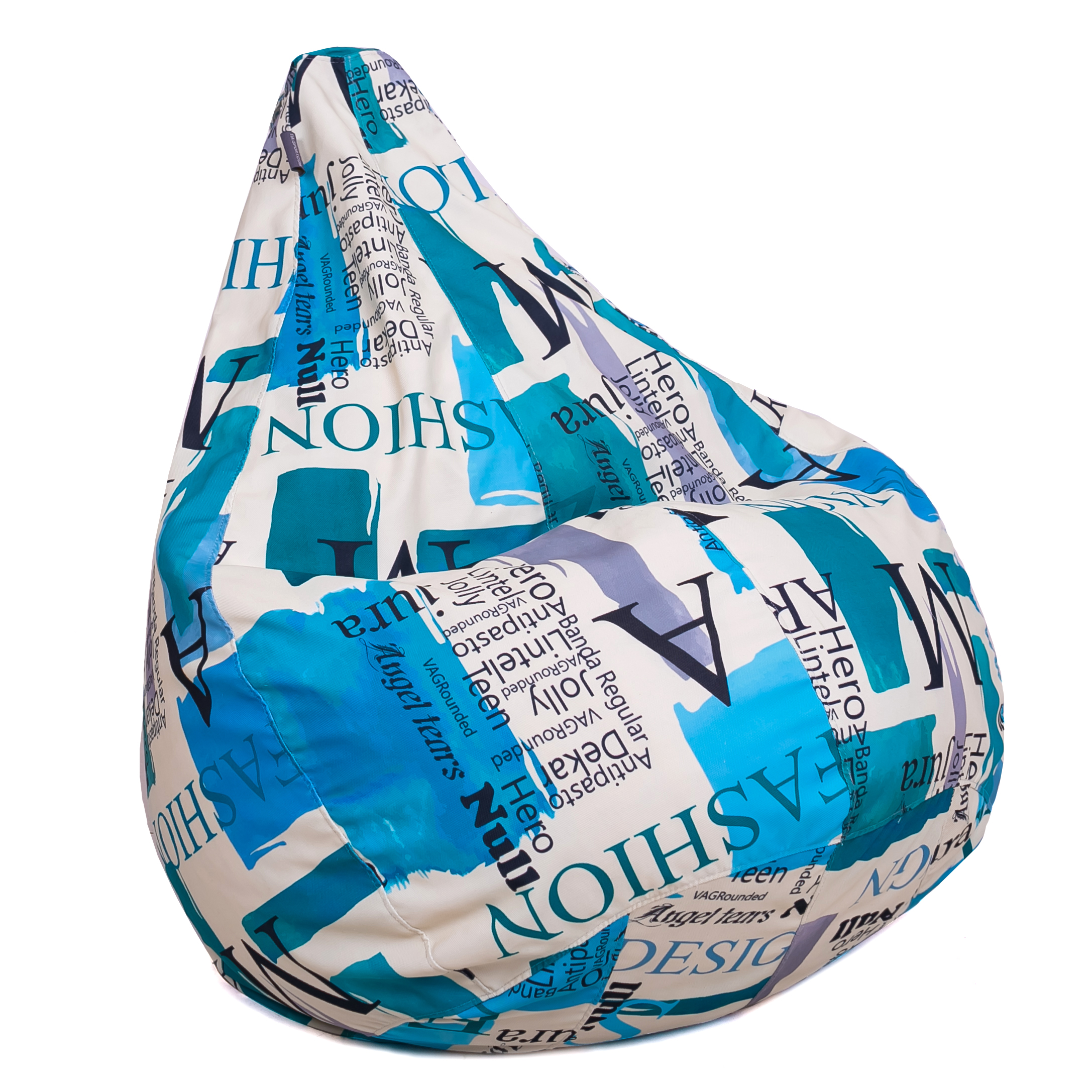 

Бескаркасное Кресло-мешок Груша со съемным чехлом из велюра, ручка-петля для переноски, с принтом 90х60 см