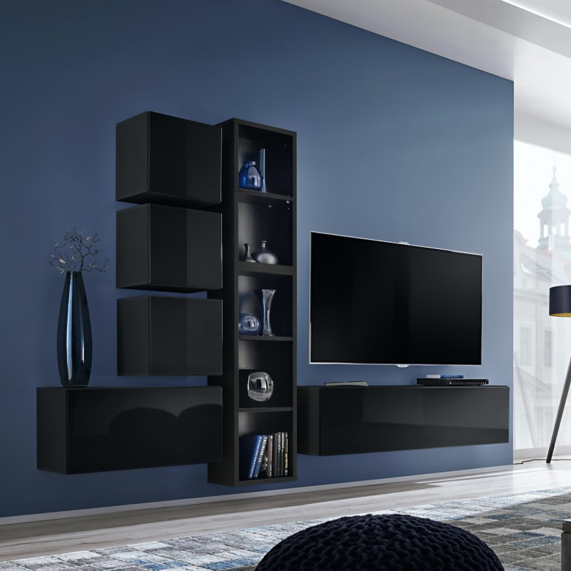 

Гостиная стенка из ДСП System Blox XI ASM Meble Польша Черный