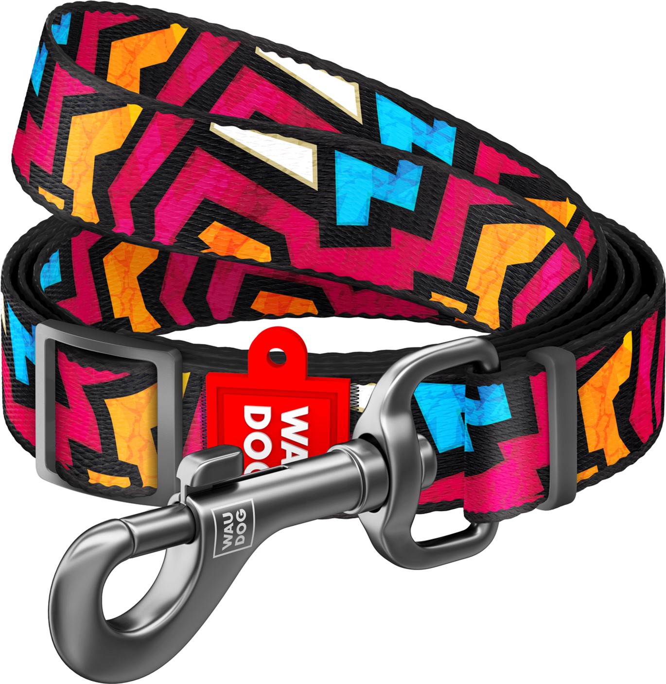

Поводок для собак нейлоновый Collar WAUDOG Nylon, рисунок "Граффити", регулируемый, M, Ш 20 мм, Дл 152-183 см (5311)