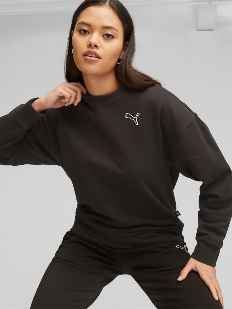 Акція на Світшот утепленний жіночий Puma Better Essentials Crew FL 67680301 S Black від Rozetka