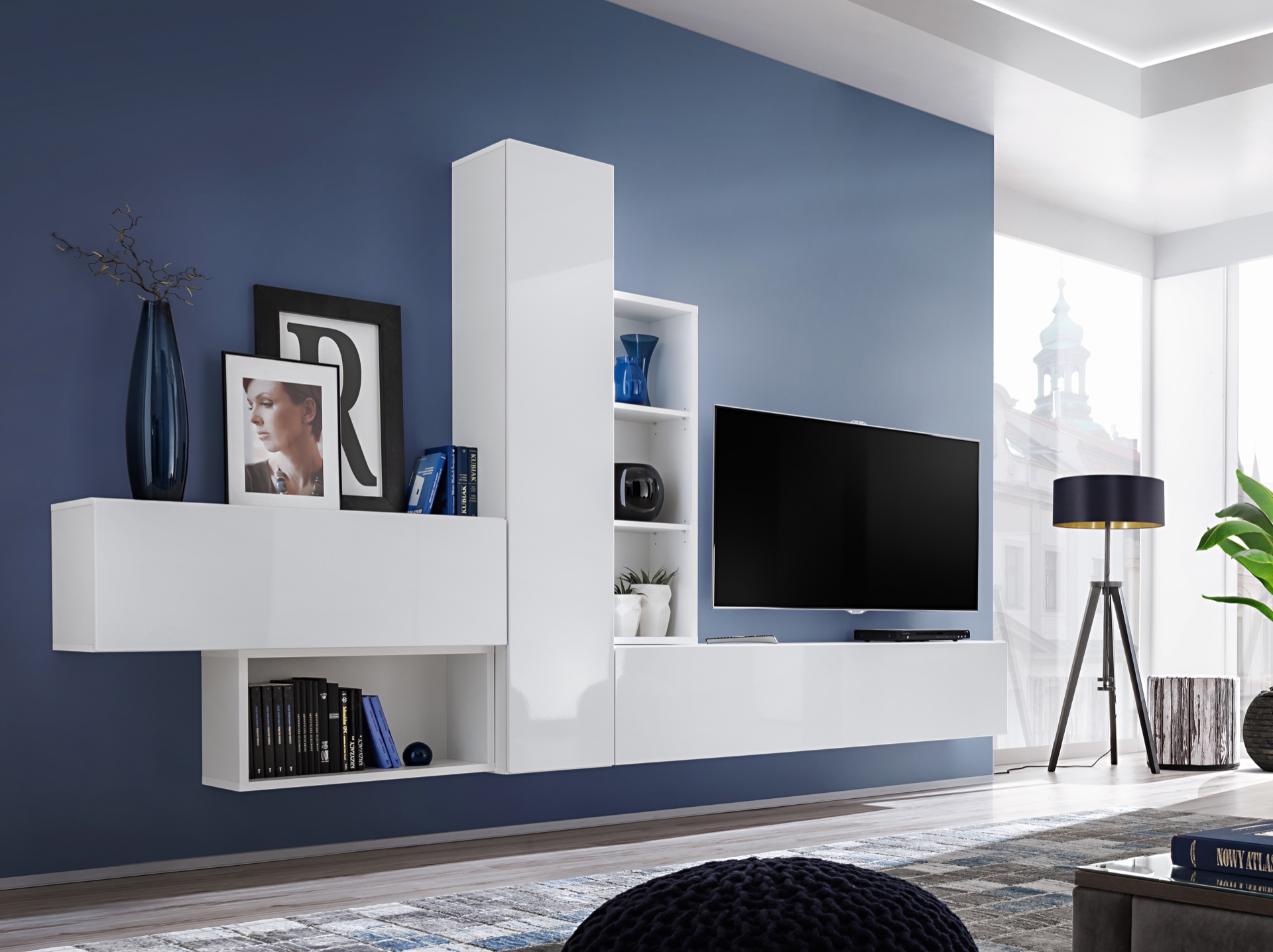 

Гостиная стенка из ДСП System Blox IV ASM Meble Польша Белый