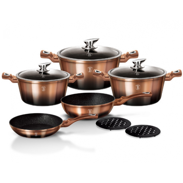 

Набор посуды 10 пр Metallic Line Rose Gold Noir Edition Berlinger Haus BH-1899