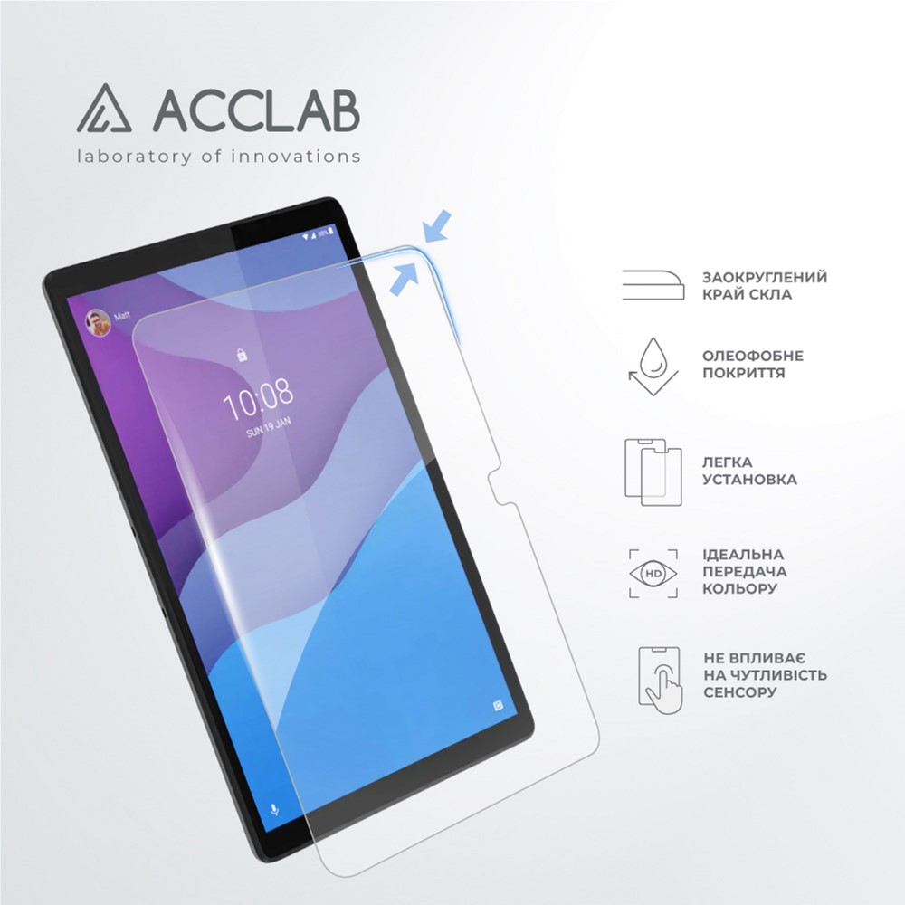 Защитное стекло ACCLAB Full Glue для Lenovo Tab M10 3rd/TB-328F 10.1