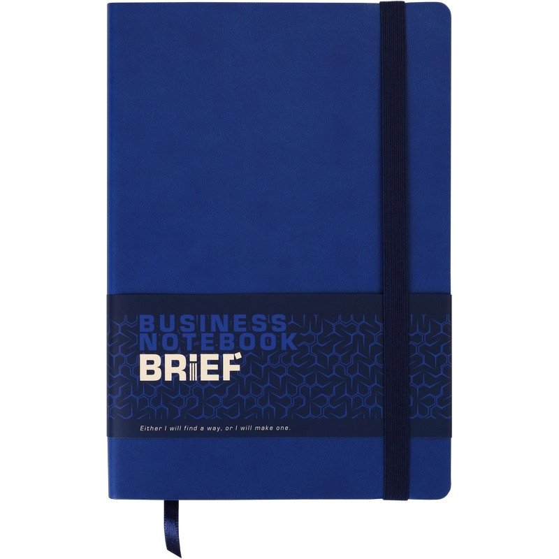 

Записная книга блокнот Buromax BRIEF A5 96 л линия иск.кожа синий (BM.295204-02)