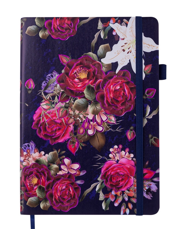 

Записная книга блокнот Buromax CHERIE A5 96 л точка иск.кожа темно-синий (BM.295305-03)