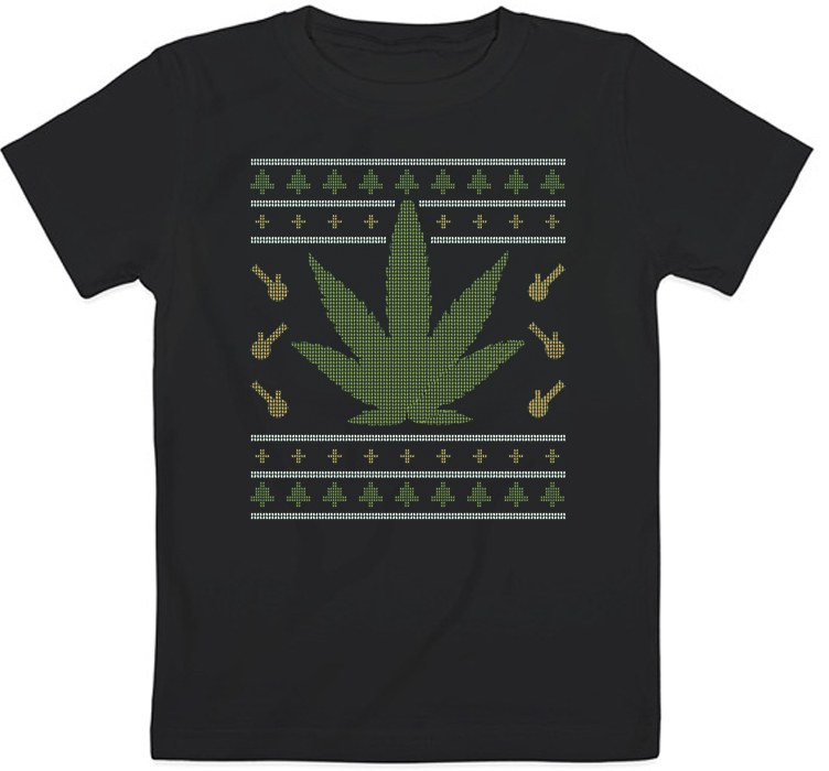

Детская футболка "Weed Ugly Christmas" (чёрная) 1-2 92