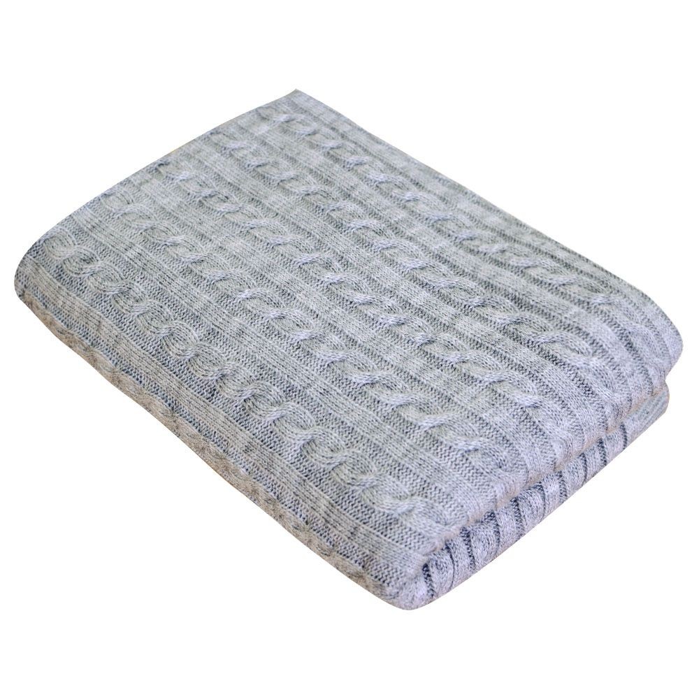 

Плед вязаный Прованс Soft косы серый 140 х 180 см