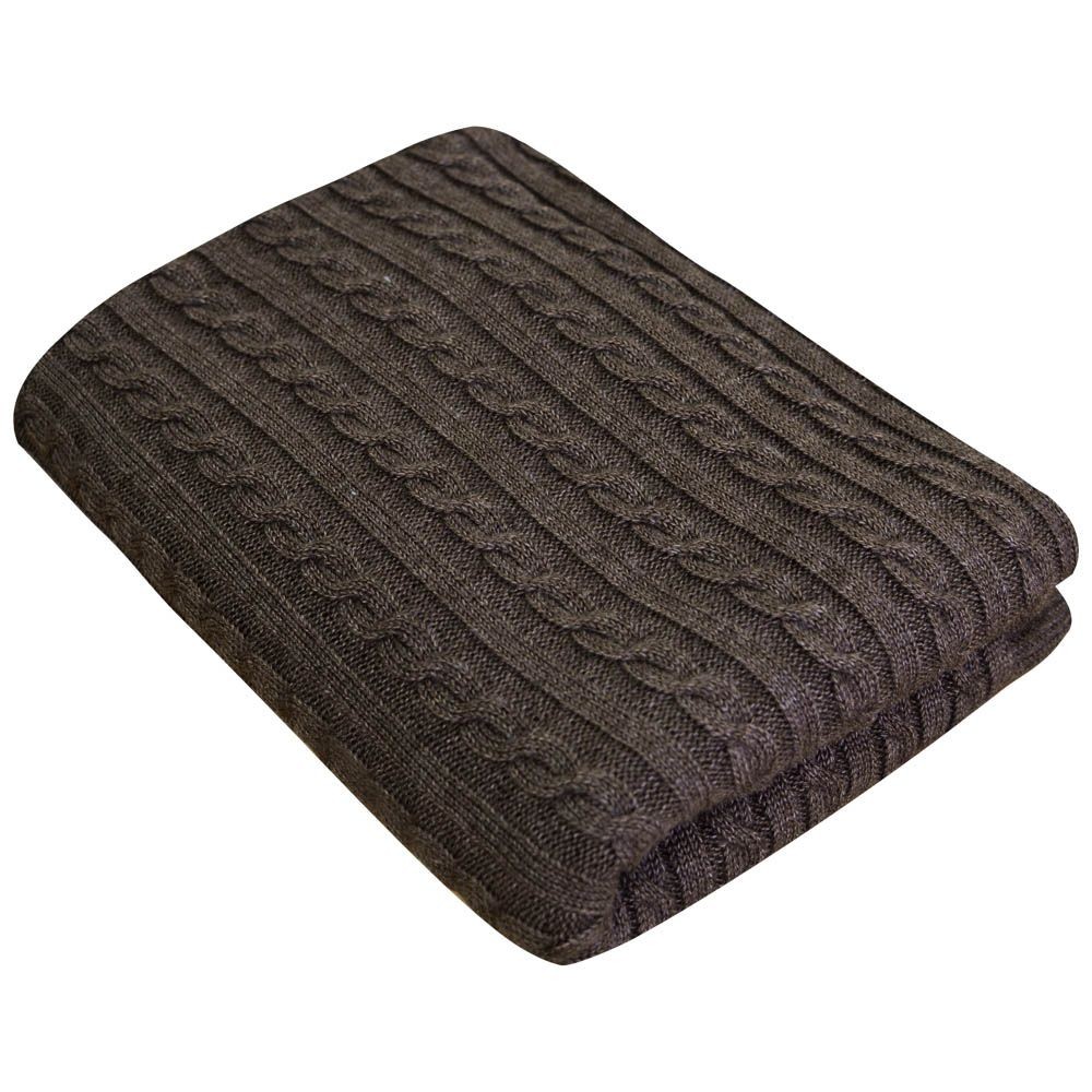 

Плед вязаный Soft косы мокко 220 х 240 см