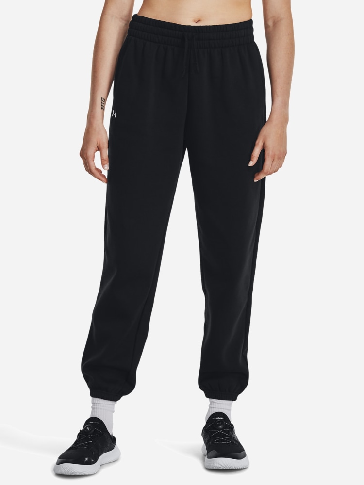 Акція на Спортивні штани жіночі Under Armour Ua Rival Fleece Os Jogger 1379440-001 XS Чорні від Rozetka