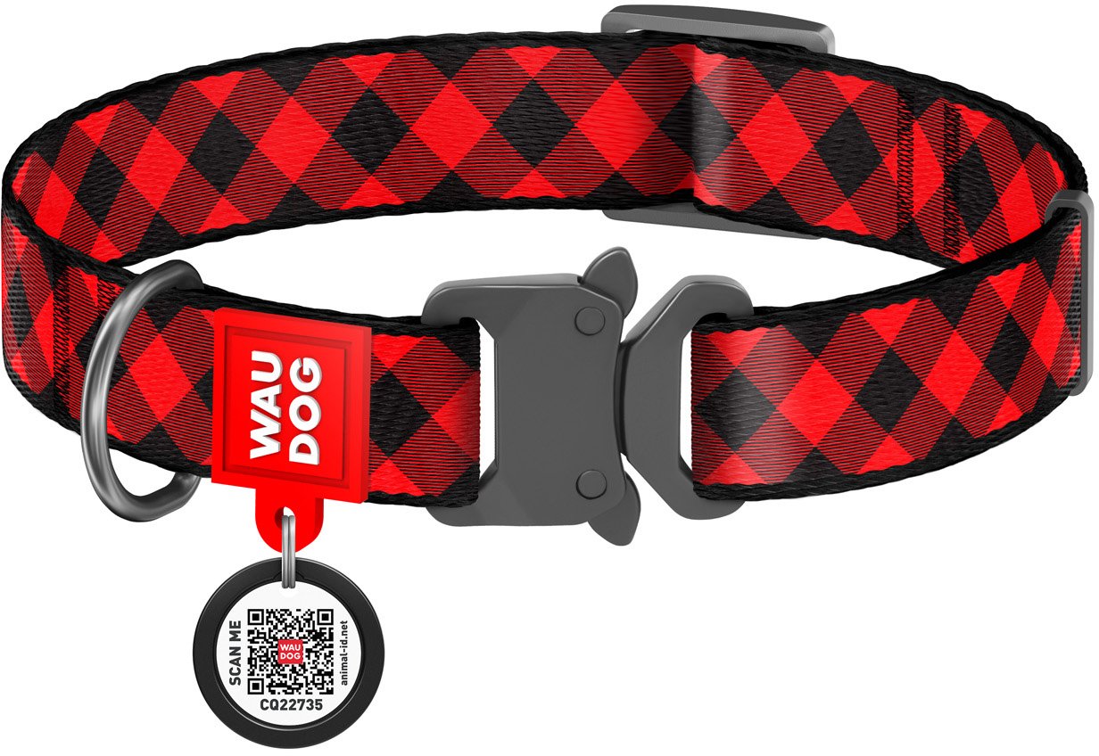 

Ошейник для собак нейлоновый Collar WAUDOG Nylon c QR паспортом, рисунок "Шотландка красная", металлическая пряжка-фастекс, XL, Ш 25 мм, Дл 35-58 см (5087)