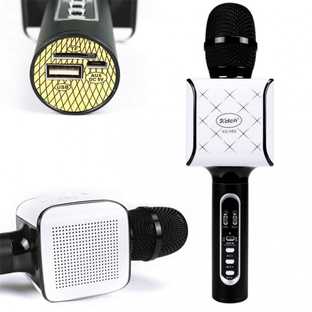 

Беспроводной ЛУЧШИЙ микрофон-караоке Bluetooth KDCH VO/KD-08S Черный