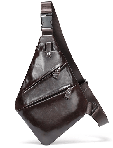 

Коричневая кожаная сумка на грудь Tiding Bag M7323C