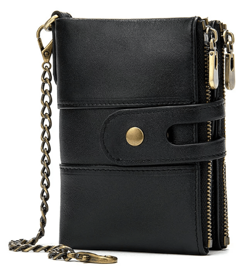 

Чёрный кожаный кошелёк Tiding Bag 8599A