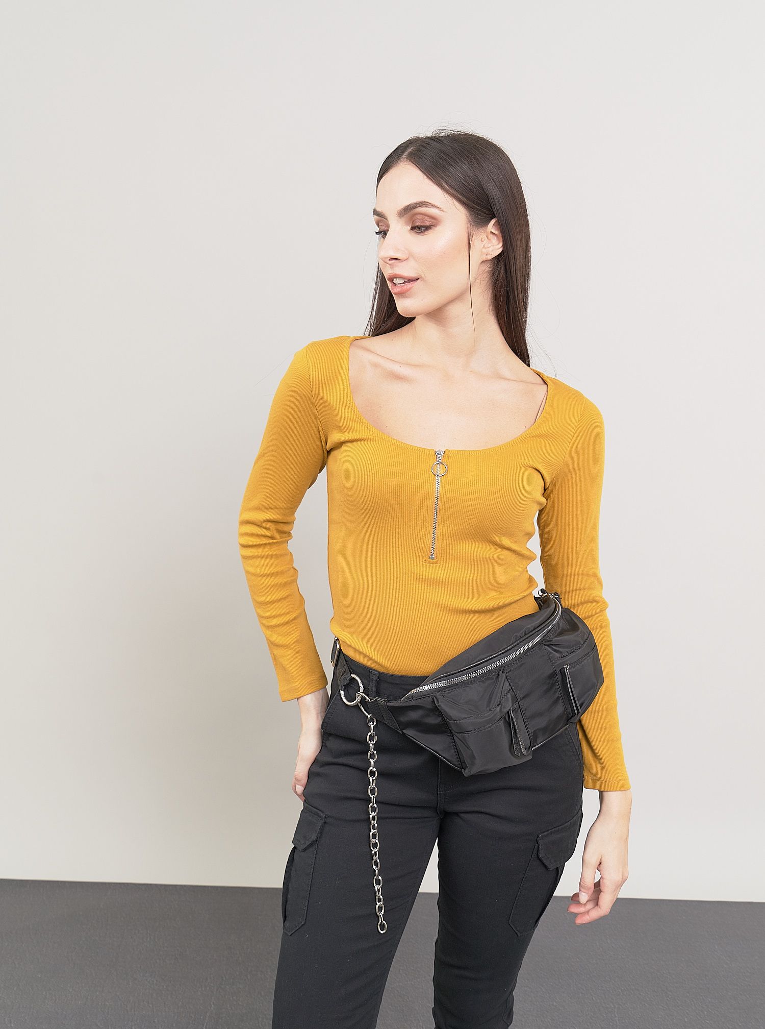 

Лонгслив Piazza Italia 28008-54802 S MUSTARD