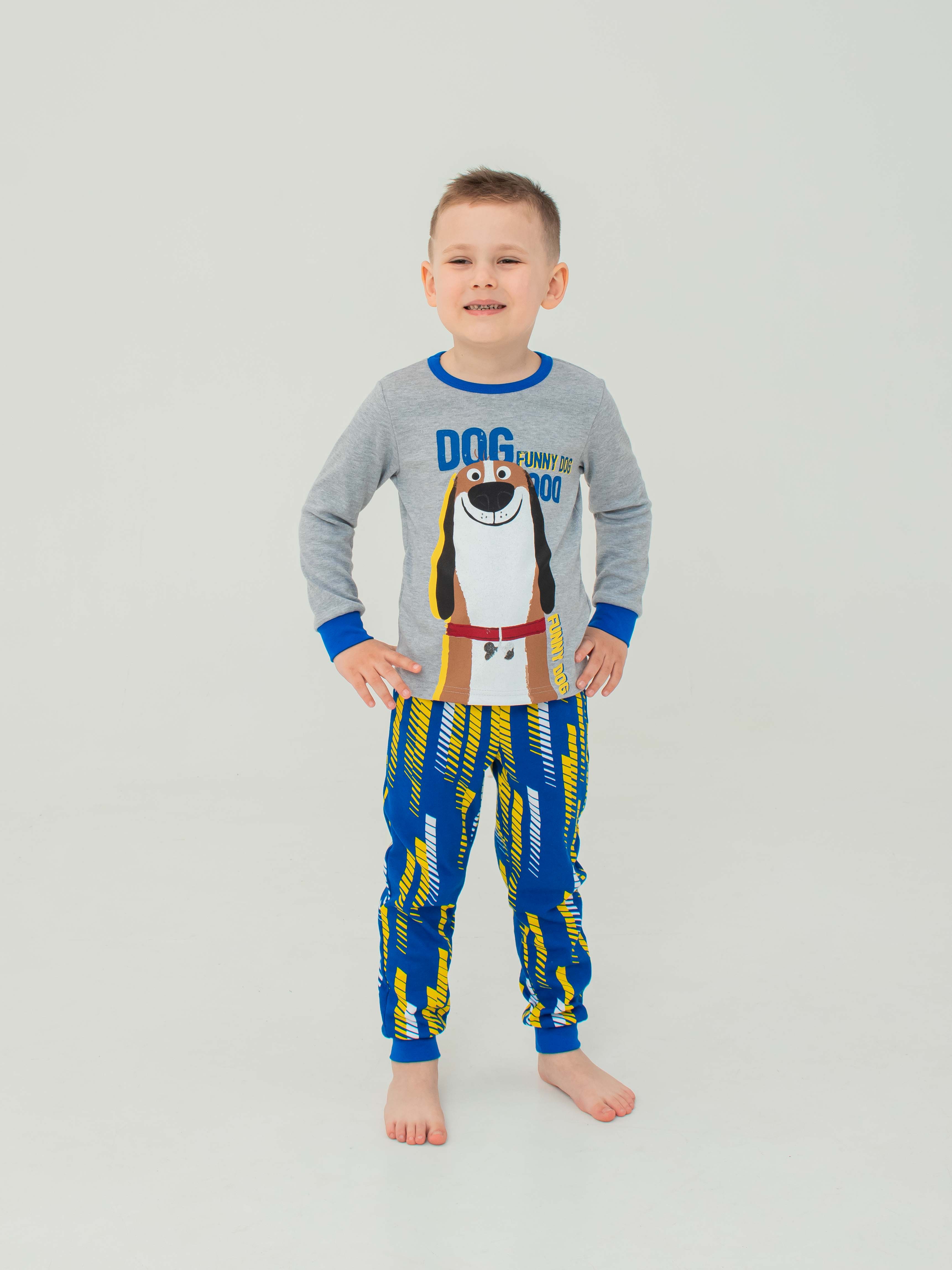 Акція на Піжама дитяча (футболка з довгим рукавом + штани) Smil 104523 92 см Сірий меланж від Rozetka