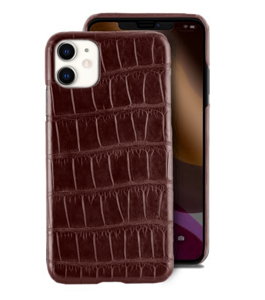 

Чехол CaseFashion Premium Leather Case для iPhone 11 crocodile burgundy red