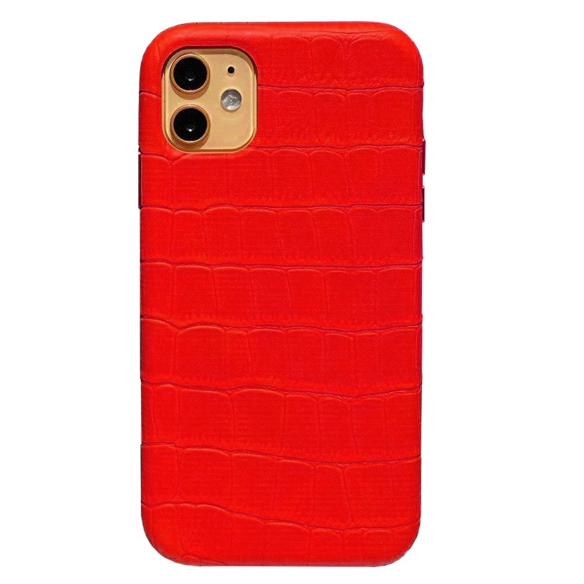 

Чехол CaseFashion Crocodile Full Leather для iPhone 12 Mini red